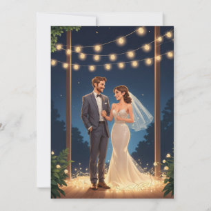 Convites recepção de casamento moderno feliz para sempre fu