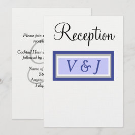 Convites Recepção de Casamento Monograma Periwinkle
