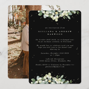 Convites Recepção de casamento Negra de Morango Negra+Eucal