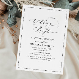 Convites Recepção de casamento Negra Mínima Elegante