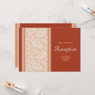 Convites Recepção de Casamento Paisley Spice