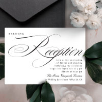 Recepção de casamento Preta de Caligrafia Elegante