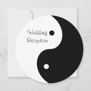 Convites Recepção de Casamento Preto e Branco Yin Yang