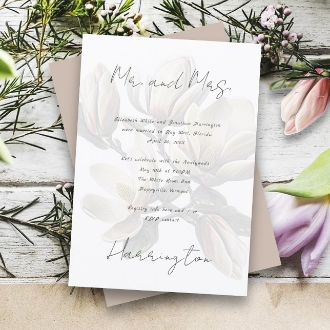 Convites Recepção de Casamento Privado Southern Magnolia (Criador carregado)