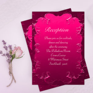 Convites Recepção de casamento Romance de Vintage Rosa
