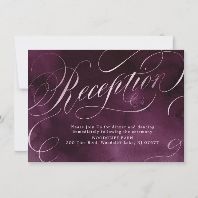 Convites Recepção de casamento romântica com caligrafia em  (Frente)