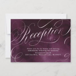 Convites Recepção de casamento romântica com caligrafia em 