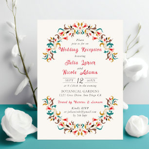 Convites Recepção de Casamento Romântico Moderno e Elegante
