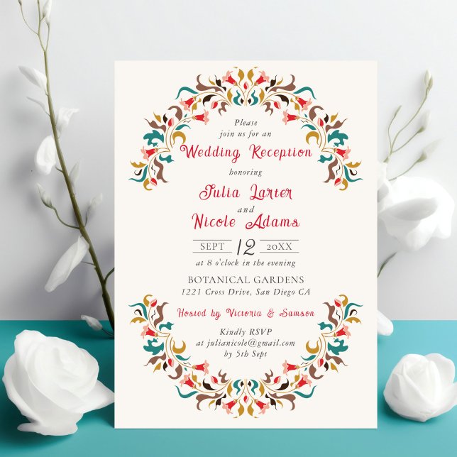 Convites Recepção de Casamento Romântico Moderno e Elegante (Criador carregado)