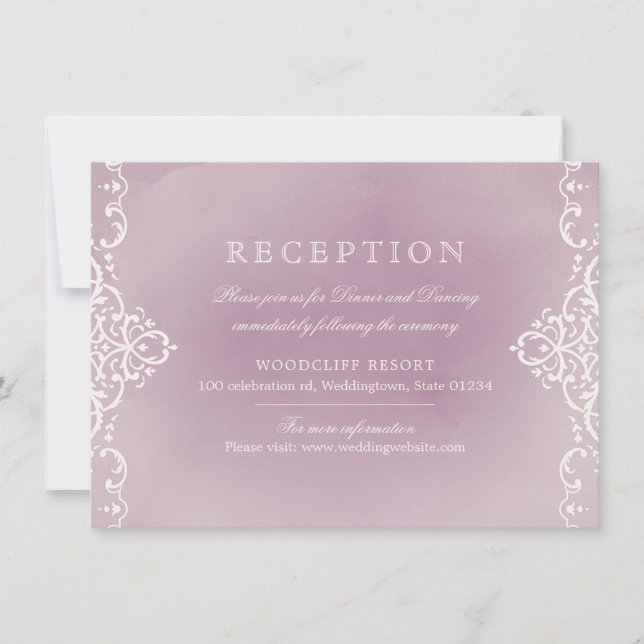 Convites Recepção de casamento romântico vintage elegante e (Frente)