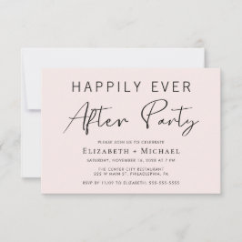 Convites Recepção de casamento Rosa Chic Após Festa