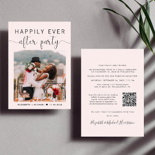 Convites Recepção de casamento rosa de código QR de foto el