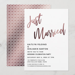 Convites Recepção de casamento Rosa Dourada