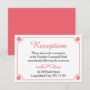 Convites Recepção de Casamento Rosa e Branco Flor Retro