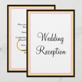 Convites Recepção de Casamento Rose Pink Gold Monograma