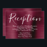 Convites Recepção de casamento roxa<br><div class="desc">Placa de Recepção Elegante Metálica Púrpura Faux escovado com metal para uma Festa de casamento Postada. Este Cartão de Recepção de casamento Cranberry Marsala pode ser personalizado para incluir a sua mensagem e o seu endereço do partido. O Cartão de Recepção faz parte da Coleção de Casamentos Burgundy. Se você...</div>