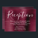 Convites Recepção de casamento roxa<br><div class="desc">Placa de Recepção Elegante Metálica Púrpura Faux escovado com metal para uma Festa de casamento Postada. Este Cartão de Recepção de casamento Cranberry Marsala pode ser personalizado para incluir a sua mensagem e o seu endereço do partido. O Cartão de Recepção faz parte da Coleção de Casamentos Burgundy. Se você...</div>