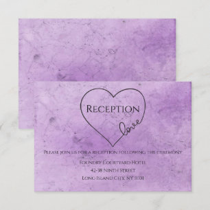 Convites Recepção de Casamento Roxo Coração de Aquarela Vin