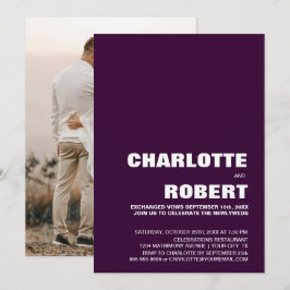 Convites Recepção de Casamento Roxo Moderno