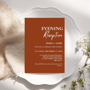 Convites Recepção de casamento russa de Terracotta laranja