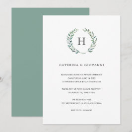 Convites Recepção de Casamento Rústica com Monograma de Sag