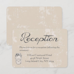 Convites Recepção de Casamento Rústico Bege com Jarra de Ma