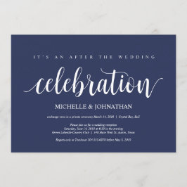 Convites Recepção de Casamento Rústico com Azul Marinho