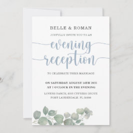 Convites Recepção de Casamento Rústico Eucalipto Azul