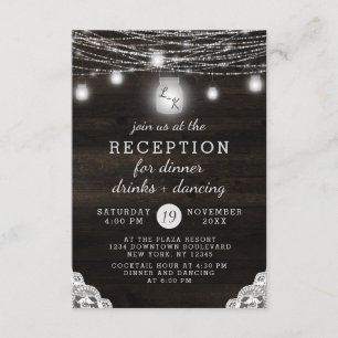 Convites Recepção de Casamento Rústico Oak Ridge com Madeir