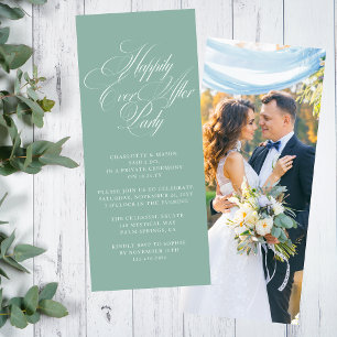 Convites Recepção de Casamento Sage Green Felizes para Semp