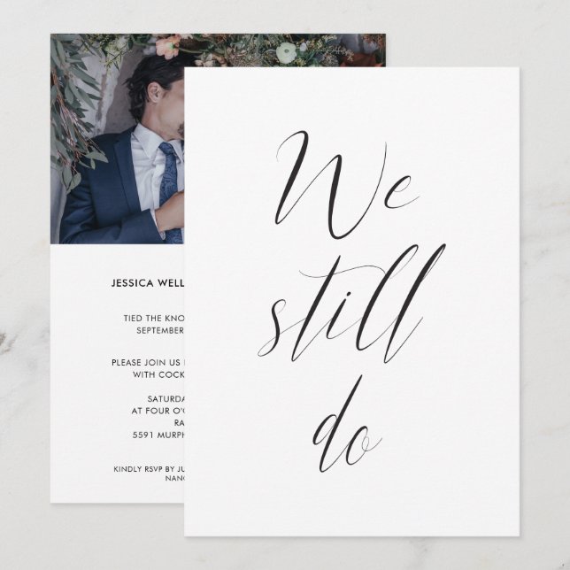 Convites Recepção de Casamento Sequencial Nós Ainda Fazemos (Frente/Verso)