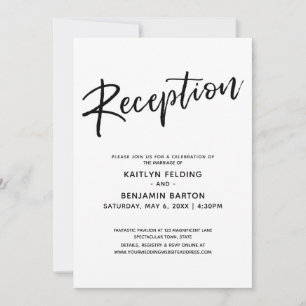 Convites Recepção de Casamento Simples com Letra Moderna In