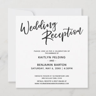 Convites Recepção de Casamento Simples com Letra Moderna In