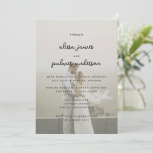 Convites Recepção de Casamento Simples e Minimalista Modern