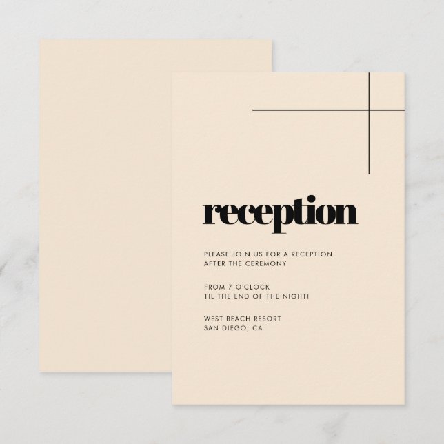 Convites Recepção de casamento simples, elegante e chique (Frente/Verso)