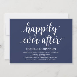Convites Recepção de Casamento Simples em Azul Naval