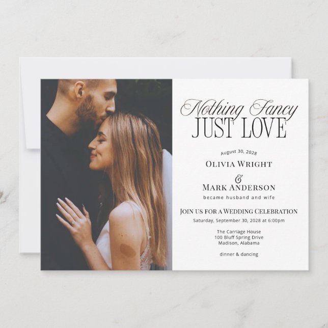 Convites Recepção de Casamento Simplesmente Amor (Frente)