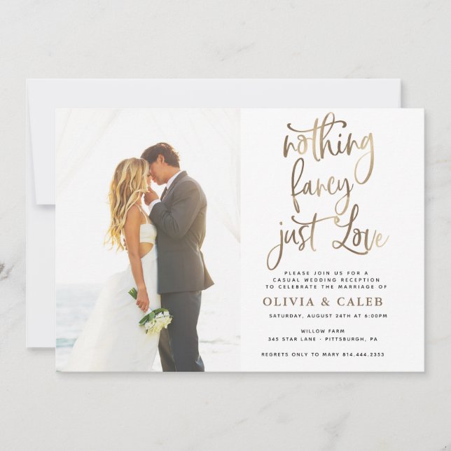 Convites Recepção de Casamento Simplesmente Amor (Frente)