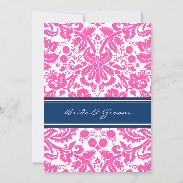 Convites Recepção de casamento - Somente danos cor-de-rosa  (Frente)