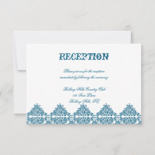 Convites Recepção de Casamento tema damasco Azul marroqui