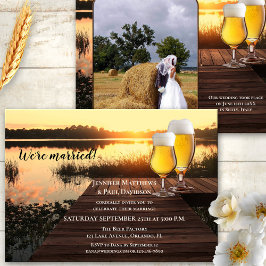 Convites Recepção de Casamento Temático de Cerveja com Foto