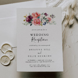 Convites Recepção de casamento tropical colorida de Verão