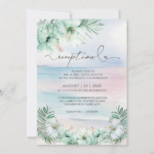 Convites Recepção de casamento tropical elegante