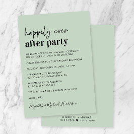 Convites Recepção de casamento Verde mínima moderna de sábi