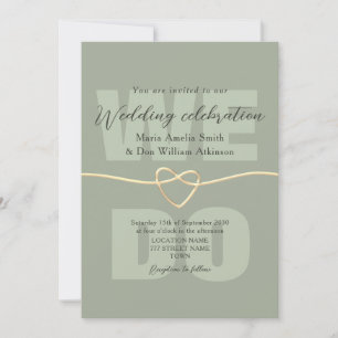 Convites Recepção de Casamento Verde Sage Moderna