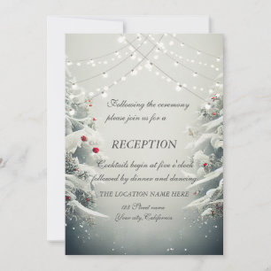Convites Recepção de Casamento Winter Wonderland com Luzes