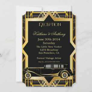 Convites Recepção de Estilo Gatsby de Vinte e Cinco Anos