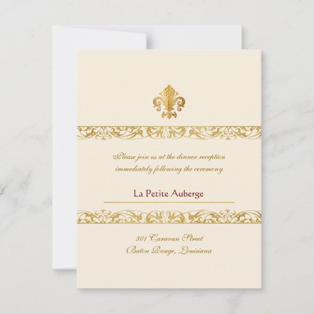 Convites Recepção de Fleur-de-lis Themed (Frente)
