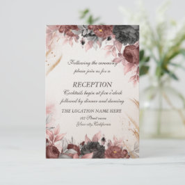 Convites Recepção de Flores de Aquarela de outono