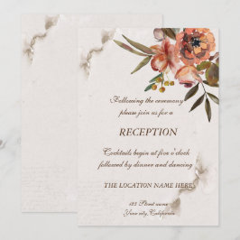 Convites Recepção de Flores de Outono em Aquarela